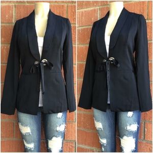 CURRENT AIR Anthro Chic Lace Up Black Blazer